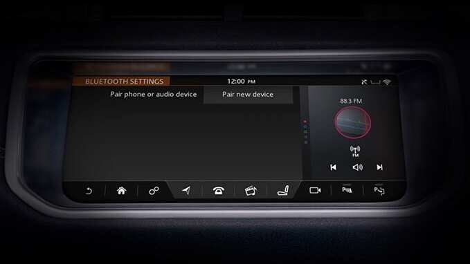 Range Rover screen bluetooth setting