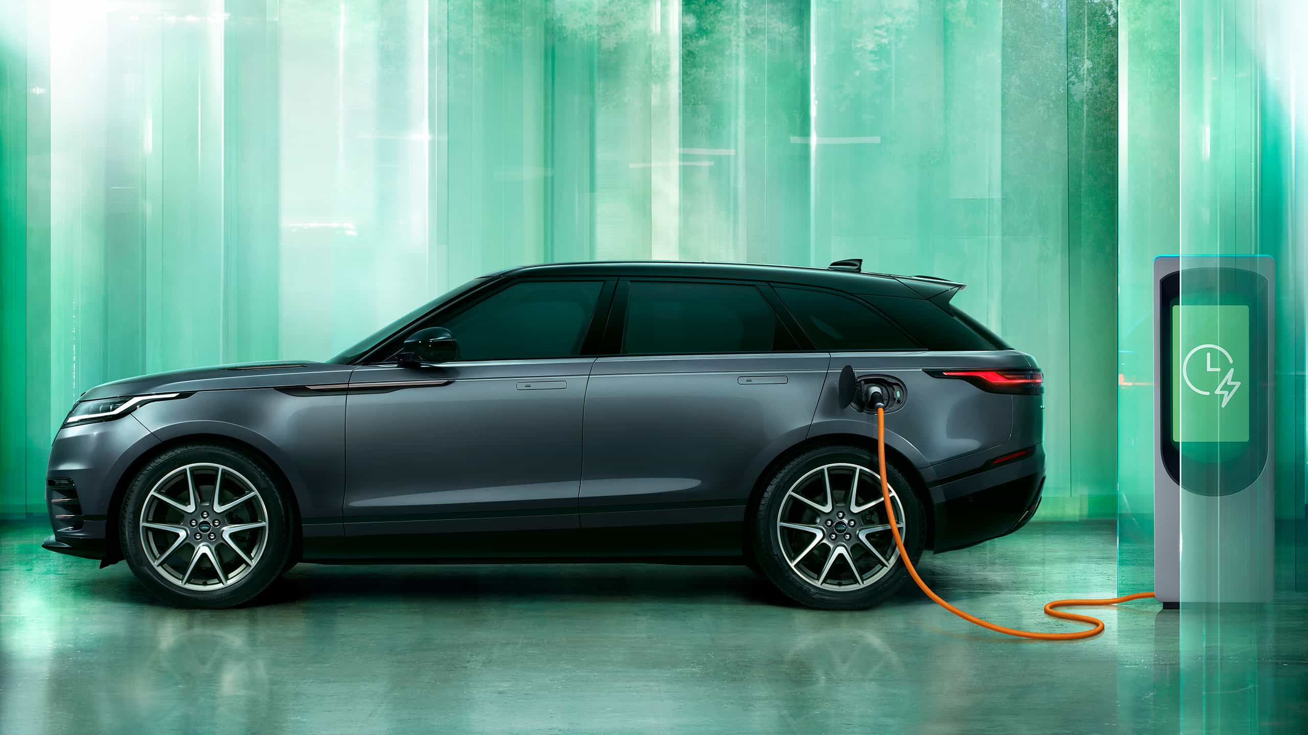 Range Rover Velar charging at the PHEV station point